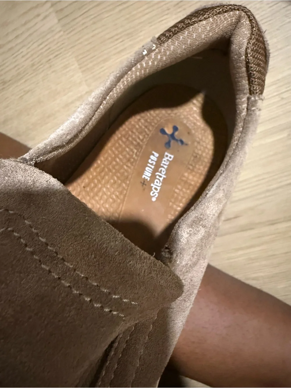 BareTraps Men's Taupe Slip-On Suede Loafers